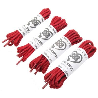 Shoe Laces Pair Red Round Various Lengths 70cm to 150cm Shoe / Boot Laces