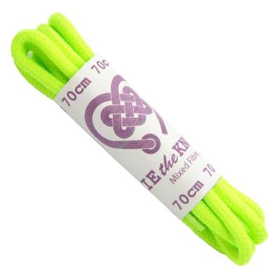 Shoe Laces Pair Round Lime Green 3 - 4 Eyelet Lime Green Round 70cm Long