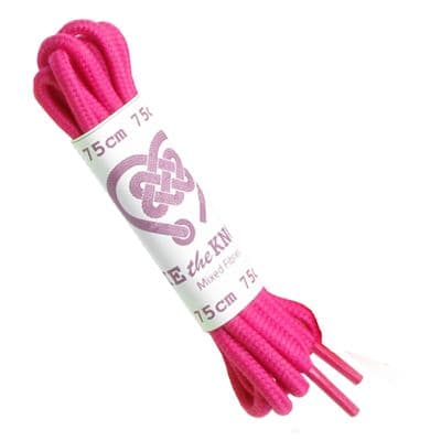 Shoe Laces Pair Round Pink 3 - 5 Eyelet Rows 75cm