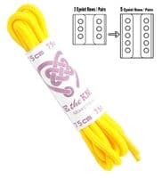 Shoe Laces Pair Round Yellow 3 - 5 Eyelet Rows 75cm