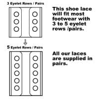 Shoe Laces Pair Round Yellow 3 - 5 Eyelet Rows 75cm