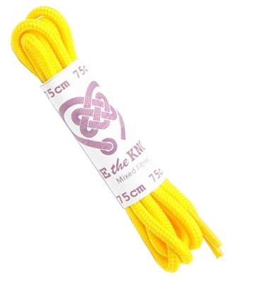Shoe Laces Pair Round Yellow 3 - 5 Eyelet Rows 75cm
