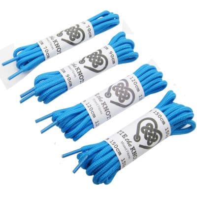 Shoe Laces Pair Sky Blue Round Various Lengths 70cm to 150cm Shoe / Boot Laces