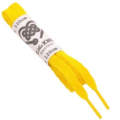 Shoe Laces Pair Yellow Flat For 5  - 8 Eyelets 120cm