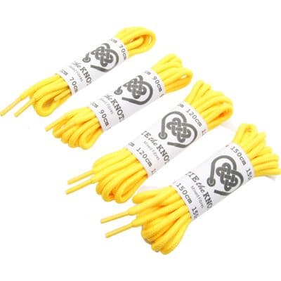 Shoe Laces Pair Yellow Round Various Lengths 70cm to 150cm Shoe / Boot Laces