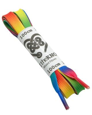 Shoe Laces Rainbow Flat Pair For 4 - 6 Eyelet 100cm Long