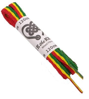 Shoe Laces Rasta Coloured Pair For 5 - 8 Eyelets Rows120cm