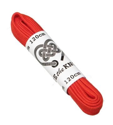 Shoe Laces Red Flat Pair 5 -8  Eyelets 120cm Long