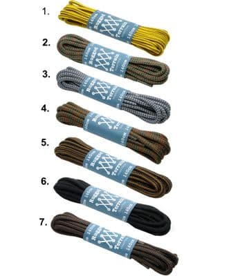 Shoe Laces Round 6 - 10 Eyelet Pairs Rugged Terrain 140cm Long Boots