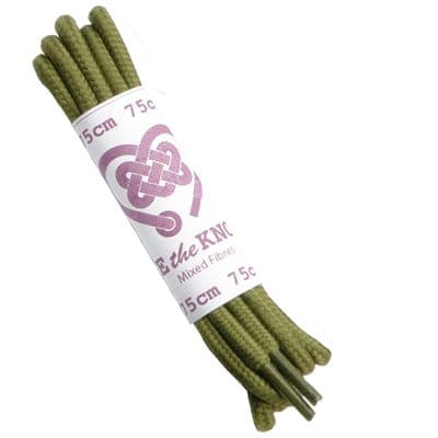 Shoe Laces Round Army Green 3 - 5 Eyelets 75cm