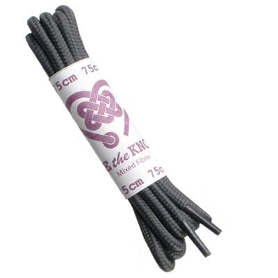 Shoe Laces Round Dark Grey 3 - 5 Eyelets 75cm