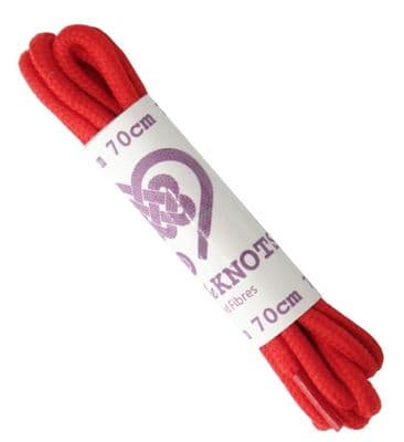 Shoe Laces Round Light Red Pair For 3 - 4 Eyelets 70cm Long
