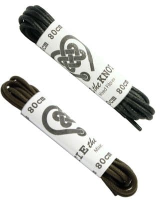 Shoe Laces Round Pair Black OR Brown 4 - 6 Eyelet Fine 80cm