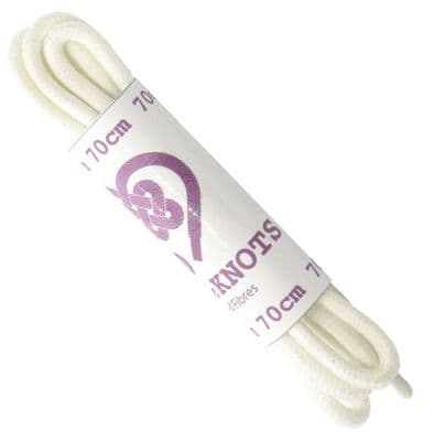 Shoe Laces Round White Pair For 3 - 4 Eyelets 70cm Long Shoe / Trainer Laces