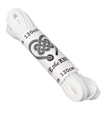 Shoe Laces White Flat Pair For 5 - 8 Eyelet 120cm Long