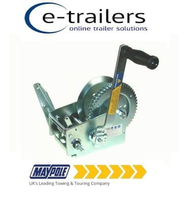 1100kg Maypole MP7976 Heavy Duty 2 speed Hand Winch With Hand Brake Lever 2500Lb