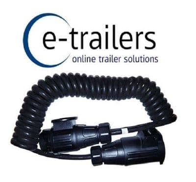 13 pin 2.5m CURLY TRAILER (8 pin core) FLYING SOCKET EXTENSION LEAD - GWAZA 3076