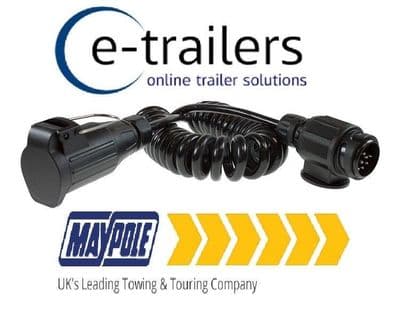 13 PIN 2.5m CURLY TRAILER 8 PIN MALE FEMALE FLYING SOCKET EXTENSION LEAD MP5896