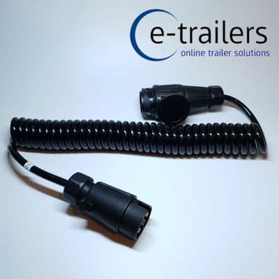 13 pin to 7 pin 7 Core Trailer Curly Extension Cable Lead GWAZA 2997 fits Ifor Williams