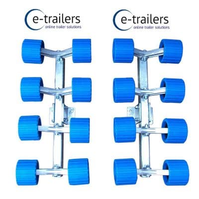 16 Blue Black Wobble Roller System for Boat Trailer swing cradle fitment - 60 x 40mm