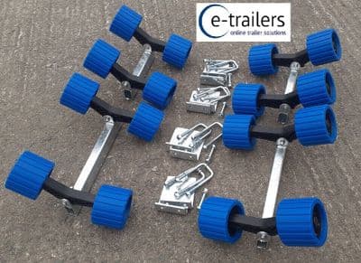 16 Blue Roller Boat Jet Ski Dinghy Trailer Set - adjusts to hull shape