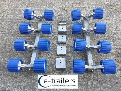 16 Wobble Roller System for Boat Jet Ski Trailers - Fits 40x60mm Cross Beams