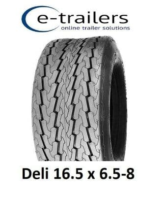 16.5 x 6.5-8 6ply DELI TRAILER BUGGY TYRE - HIGH SPEED - ROAD RATED 73M 360Kg