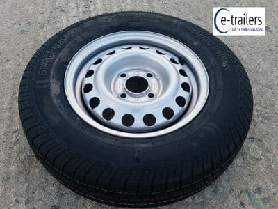 165x13 RADIAL COMPASS OR KENDA COMMERCIAL TRAILER TYRE ON 100mm PCD RIM 57mm CENTER HOLE