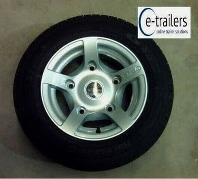195 60 12 GT TRAILER TYRE ON ALLOY WHEEL 5 STUD 6.5