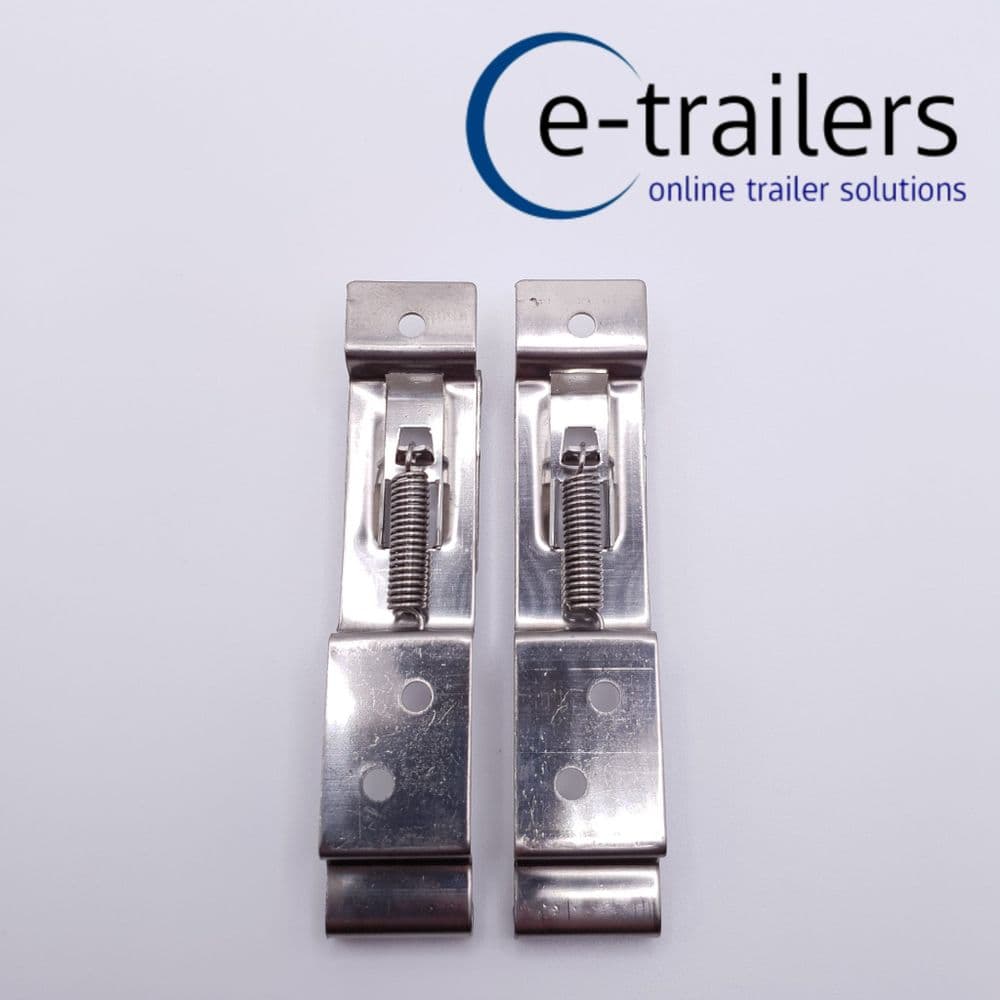 2 Oblong TRAILER CAR LORRY Number Plate Spring Bracket Clips-Trailers ...