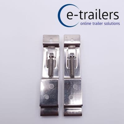 2 Oblong Number Plate Spring Bracket Clips-Trailers & Horseboxes stainless steel