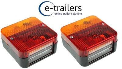 2 x REAR TRAILER CAR LIGHTS -STOP TAIL BRAKE INDICATOR LAMP MAYPOLE MP003 +BULBS
