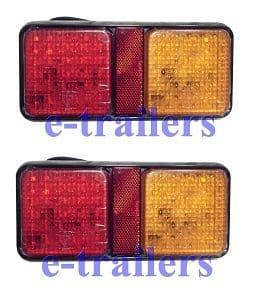 2 x WATERPROOF LED 72PCS-REAR TRAILER LORRY LIGHT CLUSTER -3 IN 1 SUPER BRIGHT 15036 IFOR WILLIAMS