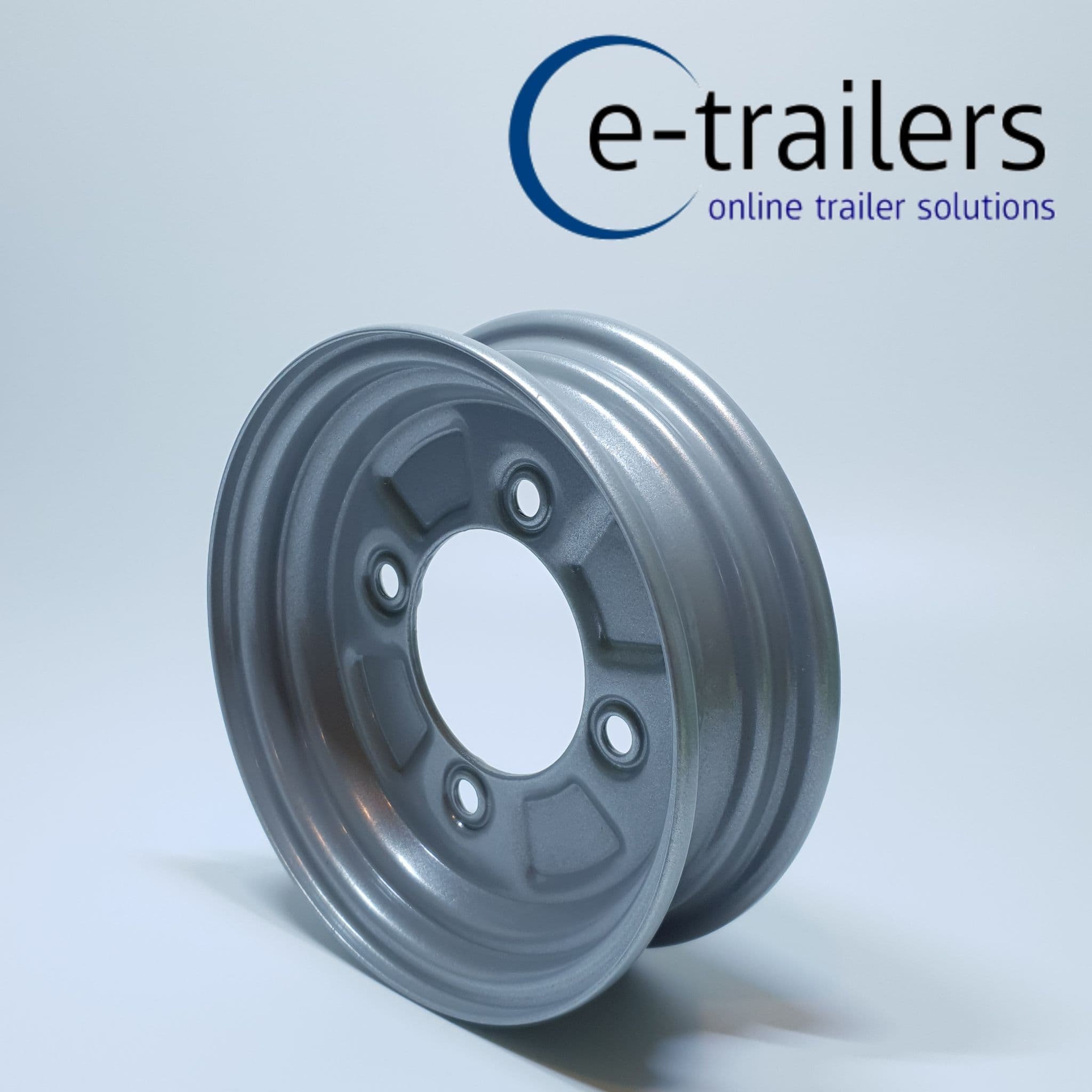 Trailer Wheel Rim 8 INCH 4 STUD 115mm PCD 85mm center SILVER- fits erde ...