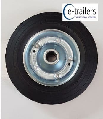 200mm Jockey Wheel - Replacement Steel Wheel for Trailer - Solid Rubber Tyre