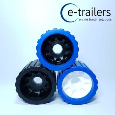 22mm OR 26mm BORE NON MARKING BOAT & JET SKI TRAILER WOBBLE ROLLERS - BLUE / BLACK / WHITE