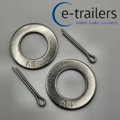 2x A4 STAINLESS STEEL WASHERS & 2x A4 STAINLESS STEEL SPLIT PINS FOR BOAT TRAILER