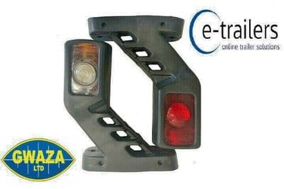 2x GWAZA MEDIUM LED RED WHITE AMBER RUBBER STALK TRAILER LORRY MARKER LAMP 15222