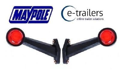 2x RED/WHITE RUBBER STALK 45 DEGREE TRAILER MARKER LAMPS (NO BULBS) MP8765B