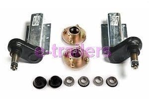 350 KG KNOTT GALVANISED TRAILER SUSPENSION UNITS + 100mm PCD HUB SETS