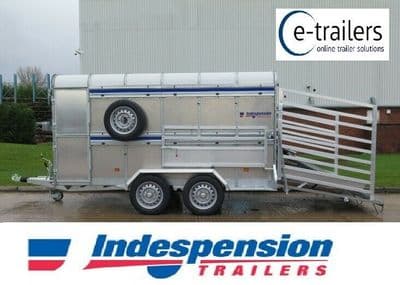 3500kg INDESPENSION LT35126 2 AXLE LIVESTOCK SHEEP TRAILER 12x6x6ft - inc VAT