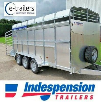 3500kg INDESPENSION LV35146 TRI AXLE LIVESTOCK SHEEP TRAILER 14x6x6ft - inc VAT