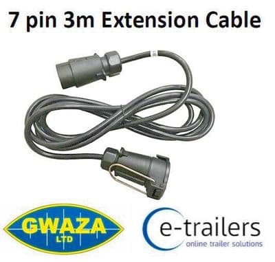 3m Trailer Lightboard Extension Cable with 7 pin male and female plugs - 3027