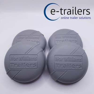 4 x IFOR WILLIAMS 76mm GREY GREASE DUST CAP - ALL BRAKED MODELS 1996 TO DATE P1258