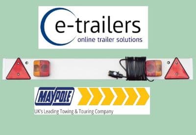 4ft Maypole Trailer Light Board 5m cable - Car Tractor Jetski Boat Dolly MP253P