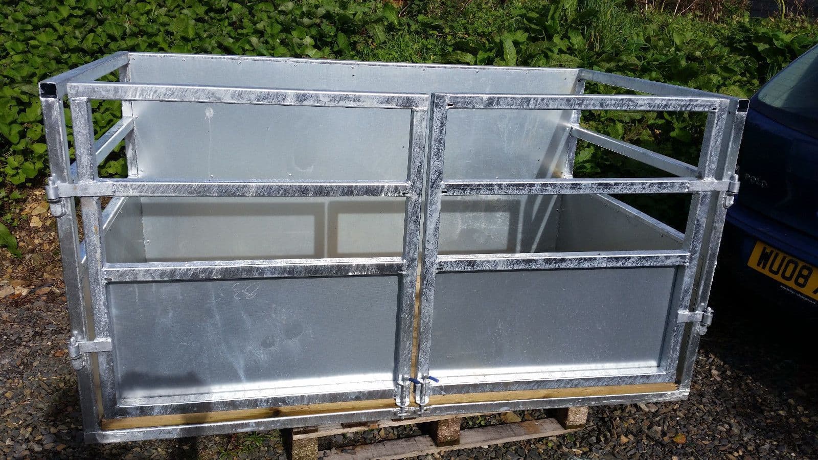 6FT Galvanised 3 Point Link Tractor Stock transfer Box PLANK WOOD FLOOR ...