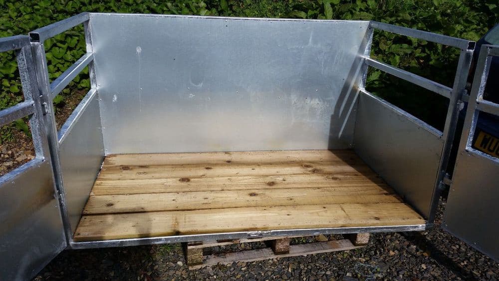 6FT Galvanised 3 Point Link Tractor Stock transfer Box PLANK WOOD FLOOR ...