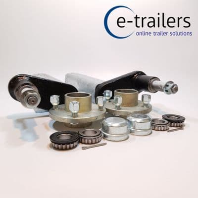 750 KG KNOTT GALVANISED EXTENDED STUB TRAILER SUSPENSION UNITS+100mm PCD HUB SET