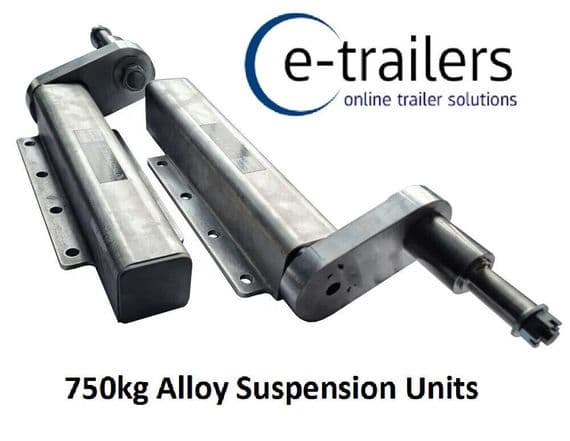 PAIR 750kg ALLOY NON RUSTING TRAILER SUSPENSION UNITS - 1