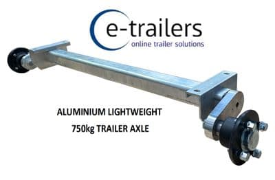 750kg ALUMINIUM TRAILER AXLE SEALED BEARINGS -LIGHTWEIGHT-ANY SIZE IN 2-3 WEEKS